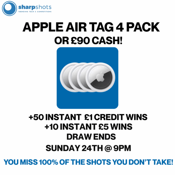 Apple AirTag 4 Pack + £5 Instant wins