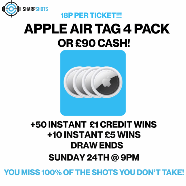 Apple AirTag 4 Pack + £5 Instant wins